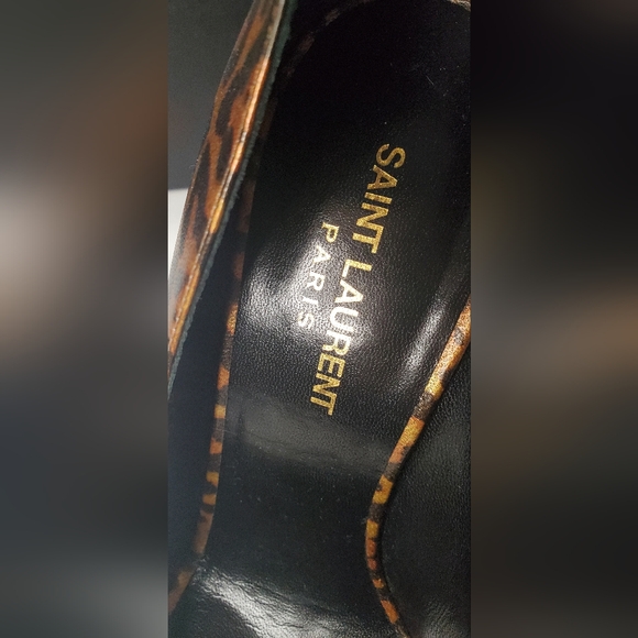 YSL YVE SAUNTLAURENT Paris- size 40 /10 -leather pumps Leopard print shoes/heels - Picture 9 of 9